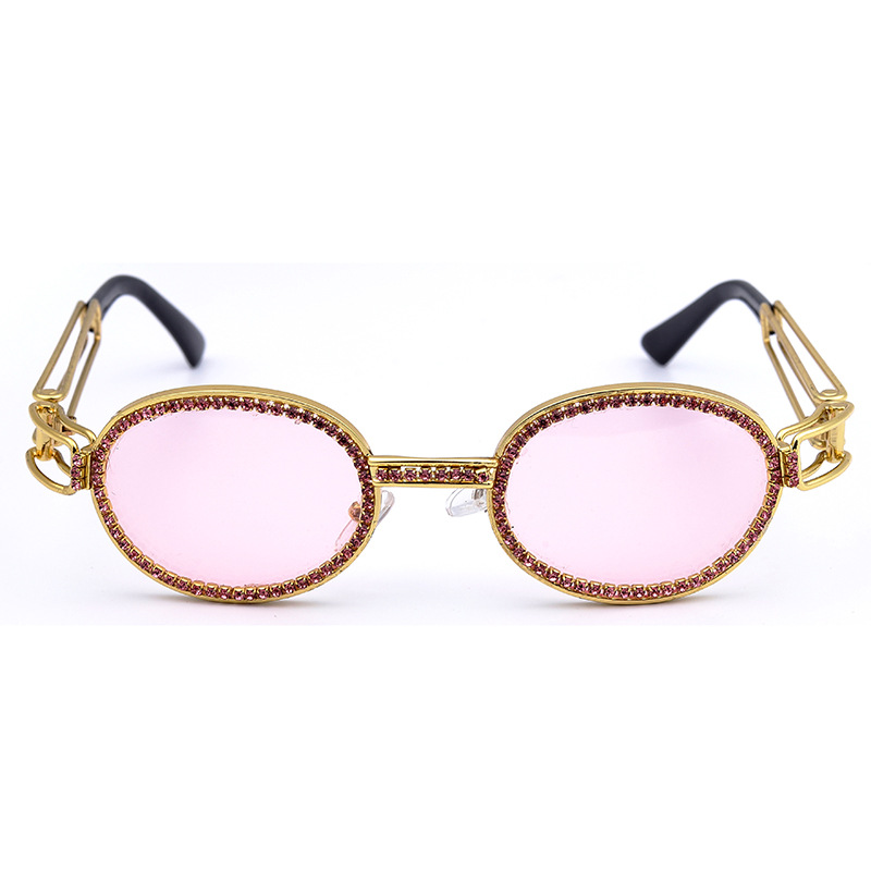 

Men Women Sunglasses Fashion Oval metal frame Steampunk Sunglasses retro Rhinestone Sunglasses UV400 goggles 0276