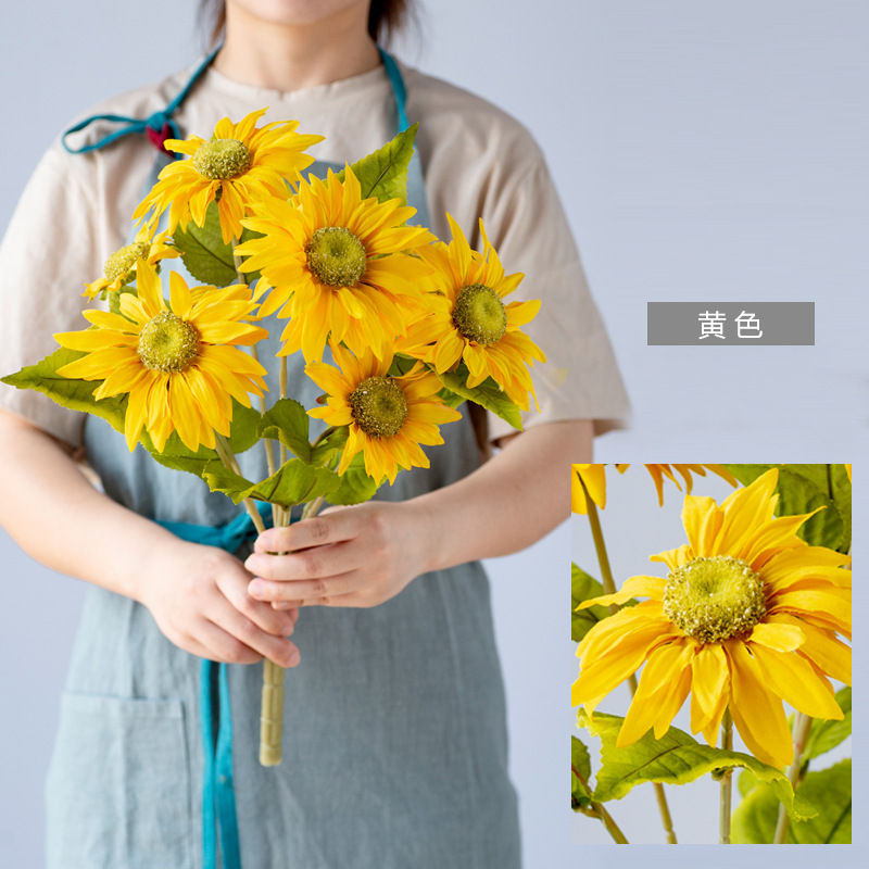 

Sunflower Wedding Decoration Home Bride Giardino Decorazioni Centro De Mesa Flowers Garden Maison Artificial High Quality Fake, Artificial flowers 2