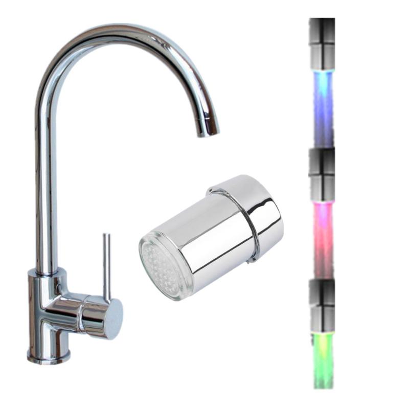 

1pc LED Light Temperature Sensor Water Faucet Tap Intelligent Recognition Temperature 3 color RGB change Water Tap Faucet Shower