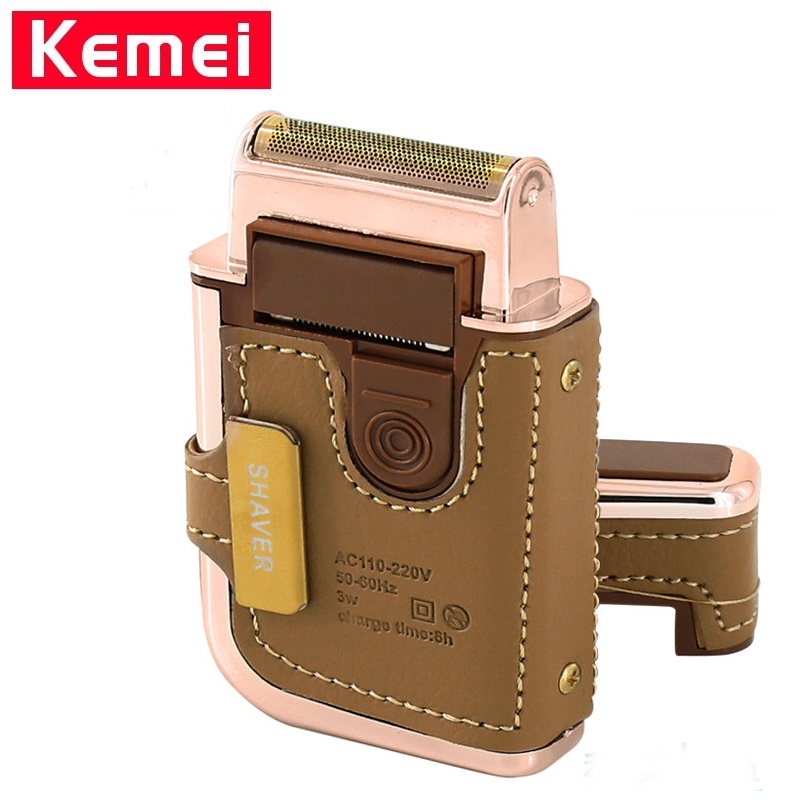 

Kemei KM-5600 Men's Electric Shaver Razor Vintage Leather Wrapped Rechargeable Mustache Beard Trimmer Shaving Machine Razor