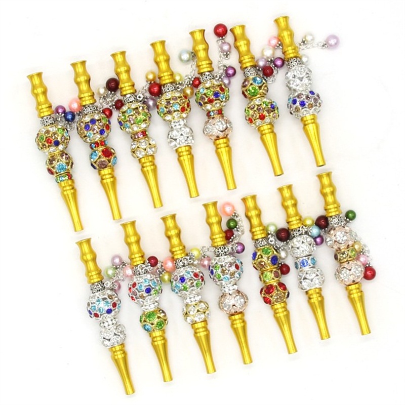 

Sheesha Filter Mouthpiece Drip Tip Bling Rhinestone Golden Colors Hookah Mouth Tips Cigarette Holders For Smoking Accessories 15kl A29