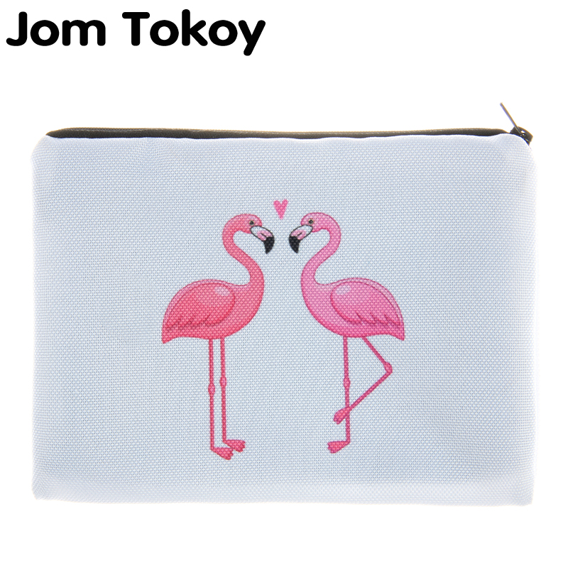 

Jom Tokoy White flamingos 3D Printing simple makeup bag neceser Cosmetic case women trousse de maquillage organizer pencil case, Fxhzb760