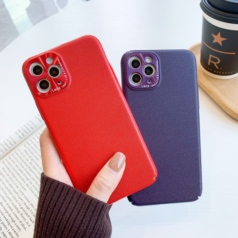

For iPhone 11Pro Max Luxury PC Grain leather Matte Lens protective Back Cover Case For iPhone X XR Xs-Max full cover phone shell, Green