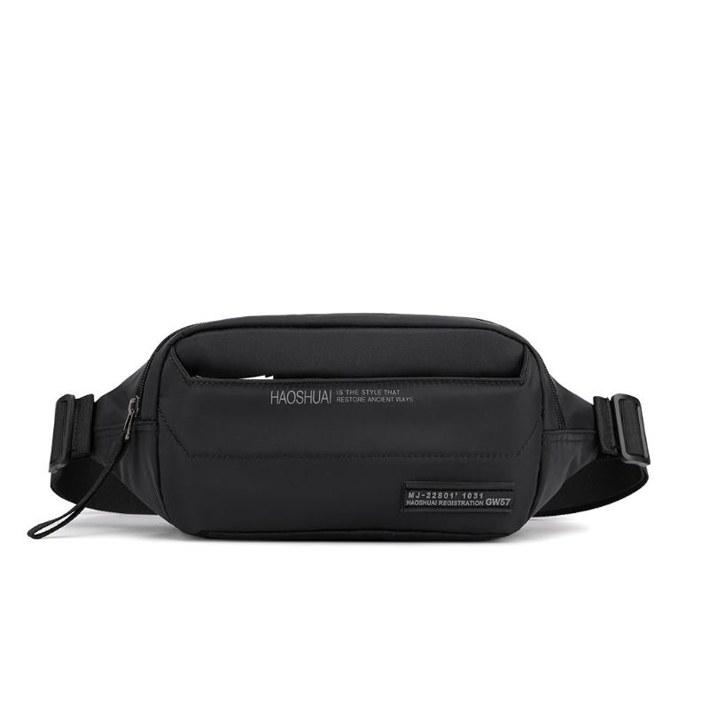 

Outdoor Multi-function Pockets Fashion Men's Crossbody Bag Travel Wallet Belt Male Waist Bags Cigarette Case For Phone #BL2, Black