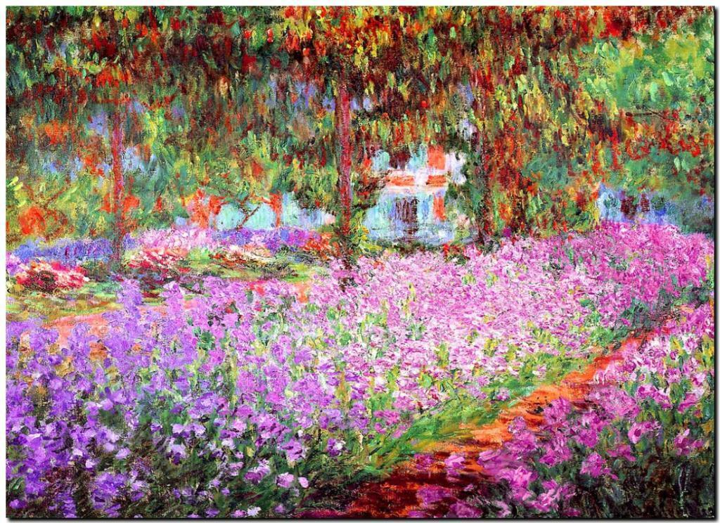 

CLAUDE MONET Iris Garden at Giverny Home Decor Handpainted &HD Print Oil Painting On Canvas Wall Art Canvas Pictures 191118