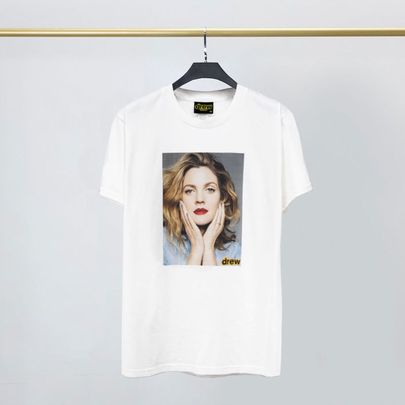 

DREW HOUSE Mens Designer Tide Brand T Shirt Short-sleeved Printing Portraits of Men and Women with Money Short-sleeved Europe and America, White;black