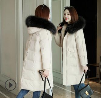 

Wholesale women' models in the long section of the new hooded coat ins loose warm winter down jacket coat size XS-3XL, Blue