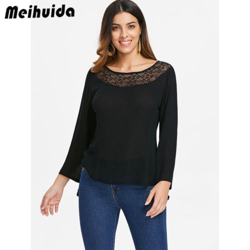 

Hot 2018 Women Fashion Plus Size Womens Floral Crew Neck Tops Blouse Ladies Casual Long Sleeve Shirt New, As pic