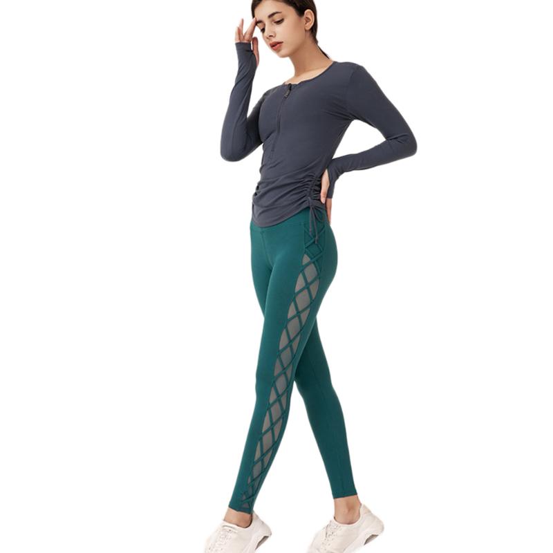 

Sexy Women Yoga Leggings Push Up Fitness Gym Leggings Running Mesh Seamless Workout Breathable Pants Femme High Waist, Black