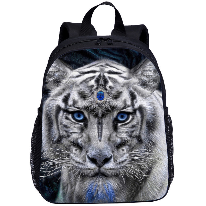 Abstract Tiger Shoulder Backpack Messenger Crossbody Laptop Bag Student Bookbags for Kid Girls Boys