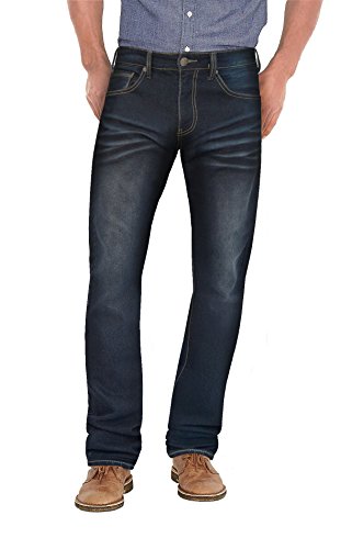 

Agile Ethanol Mens Super Comfy Straight Stretch Knit Jeresy Denim Five Pocket Jean, Dark blue