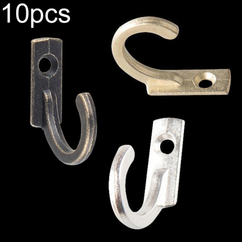 

10Pcs Vintage Single Mini Prong Hook Wall Door Cabinet Hanger Clothes Organizer