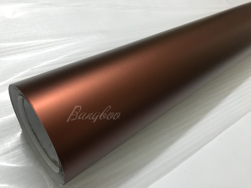 

1.52x18m Satin Chrome Vinyl Wrap Film With Air Bubble Free Brown Car Body Wrap Vinyl, As the photo