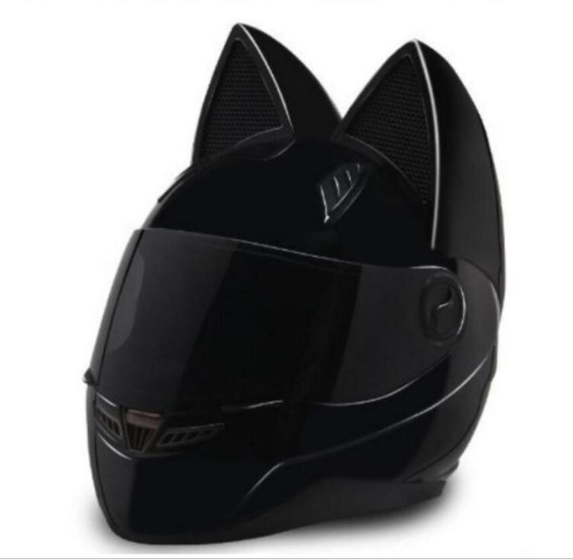 

Personality cat ear motorcycle helmet full helmet four seasons sun protection motorcycle racing men and women summer horn