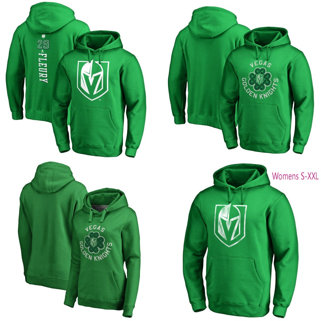 

Vegas Golden Knights Green St. Patrick's Day Luck Tradition Pullover Hoodie 61 Mark Stone 19 Reilly Smith 29 Marc-Andre Fleury Jerseys, Black;red