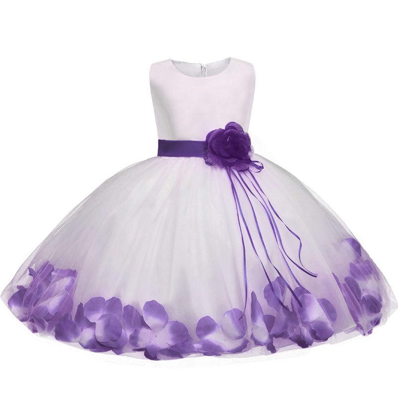 

Flower Petal Baby Girl Wedding Bridal Dress Newborn Toddler Baby Girl 1 Year Birthday Dresses Tulle Infant Clothing For 2T, C00239h