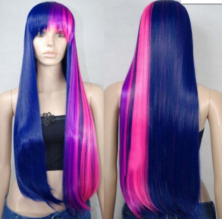 

WIG Cosplay Lolita Blue and pink Friendship is Magic DNA Wigs AE140, Mix color