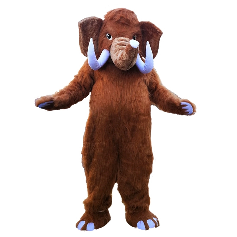 

2018 New high quality Mammoth Elephant Mascot costumes for adults circus christmas Halloween Outfit Fancy Dress Suit Free Shipping, Brown