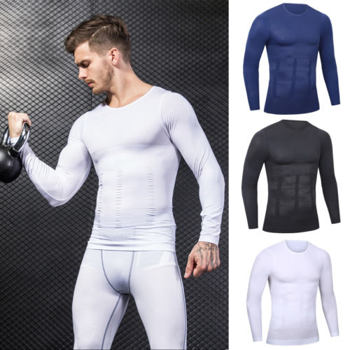 

Men's Gym Neoprene Vest Sauna Ultra Sweat T-Shirt Body Shaper Slimming, Black