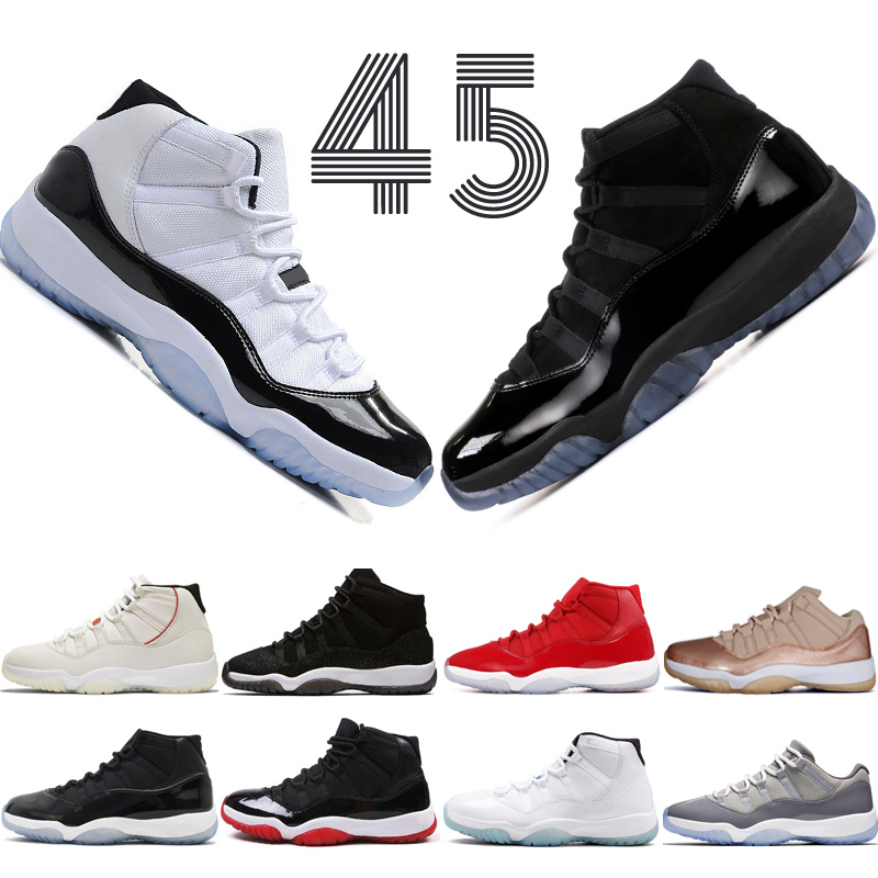 

High Concord 45 11 11s Cap and Gown PRM Heiress Gym Red Chicago Platinum Tint Space Jams Best Men Basketball Shoes sports Sneakers US 5.5-13, #07 high bred