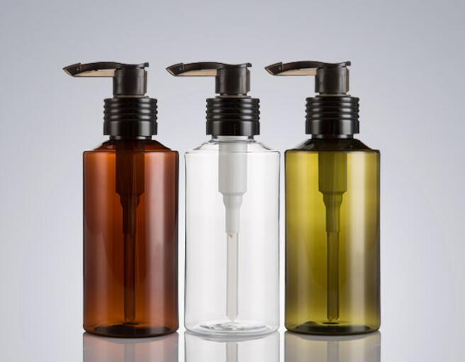 

10pcs/lot Refillable Empty bottle 150ml Shoulder slope PET Plastic Cream Skin Care Bottles For Shampoo
