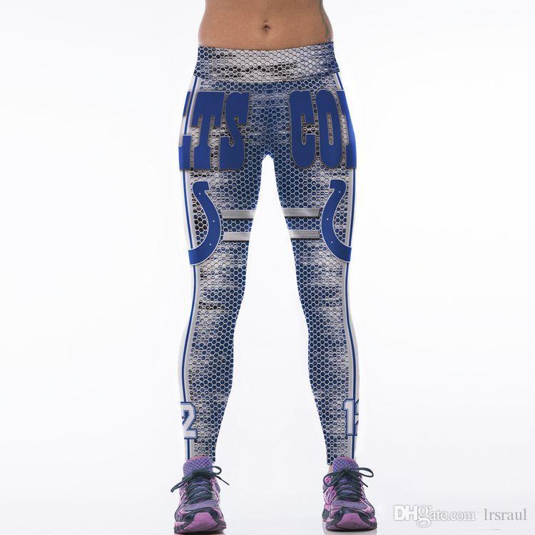 

Hot Sale High Waist Fashion 3D Sublimation Indianapolis Printed Fitness Women Yoga Gym Colts Football Team Sports Leggings, Black