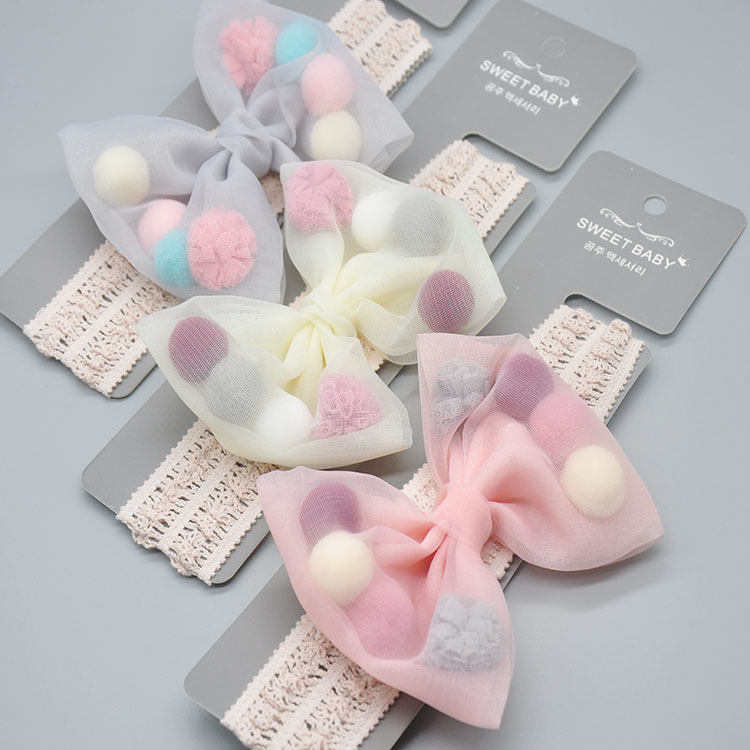 

6Pcs/Set Kids Fashion Mesh Yarn Baby Elastic Hair Bands Girls Bows Lace Headband Cross Turban Bezel Accessories Wholesale, Multi(6pcs)