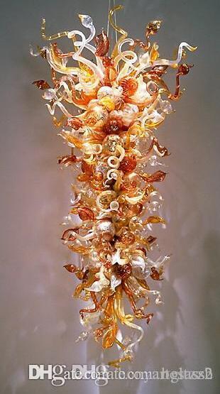 

Free Shipping 100% Mouth Blown Borosilicate Fashion Victorian High Ceiling Long Length Large Chandelier Antique Murano Glass Pendant Lamps