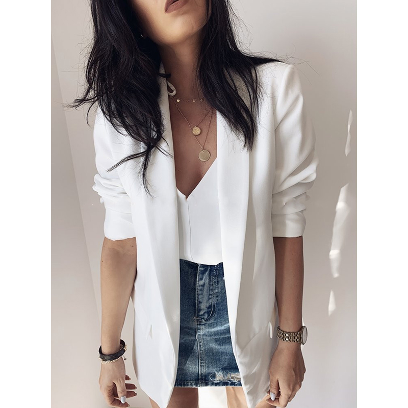 

Women Jackets Blazer Pink White Black Casual Office Blazers Jacket Coat2020 New Lady Outerwear Womens Elastic Blazer Plus Size, Dn09980