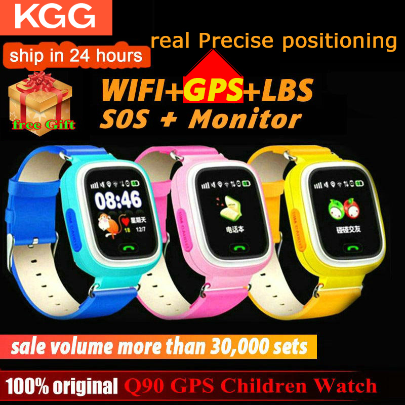 Q90 Kids Smart Watch GPS Child Phone Position 1.22 Inch Color Touch Screen WIFI SOS LED Display Children Watches-image-532084741