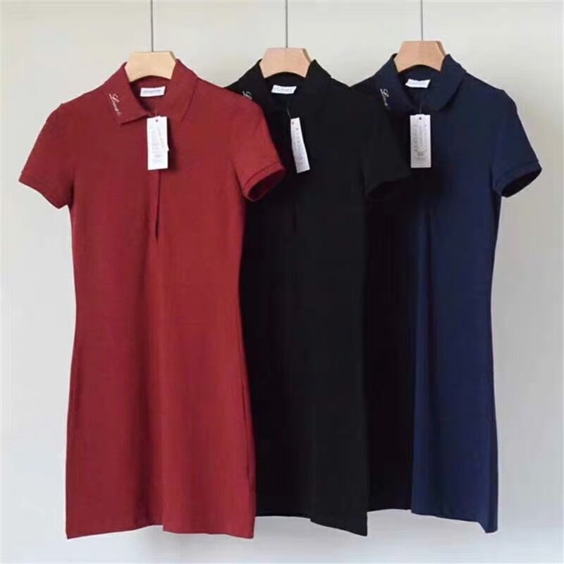 robe femme polo lacoste de créateur de mode 100% coton Robes Shirt Casual Polo Vêtements Jupe douces fraîches Vêtements