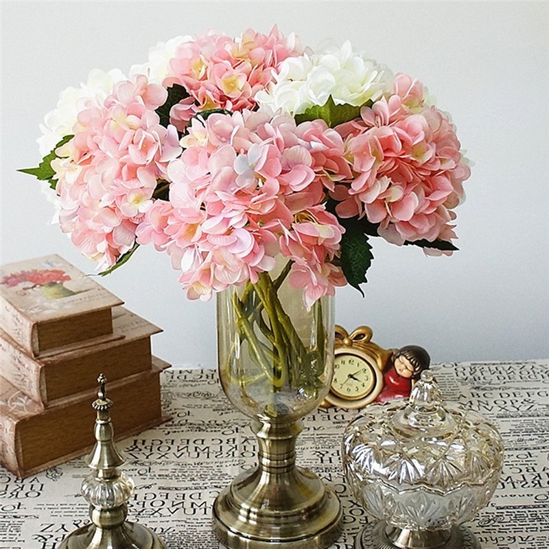 

3pcs/bouquet Artificial Flowers Silk Hydrangea Bride Bouquet Wedding Home Decoration Accessories For Vase Flower Arrangement