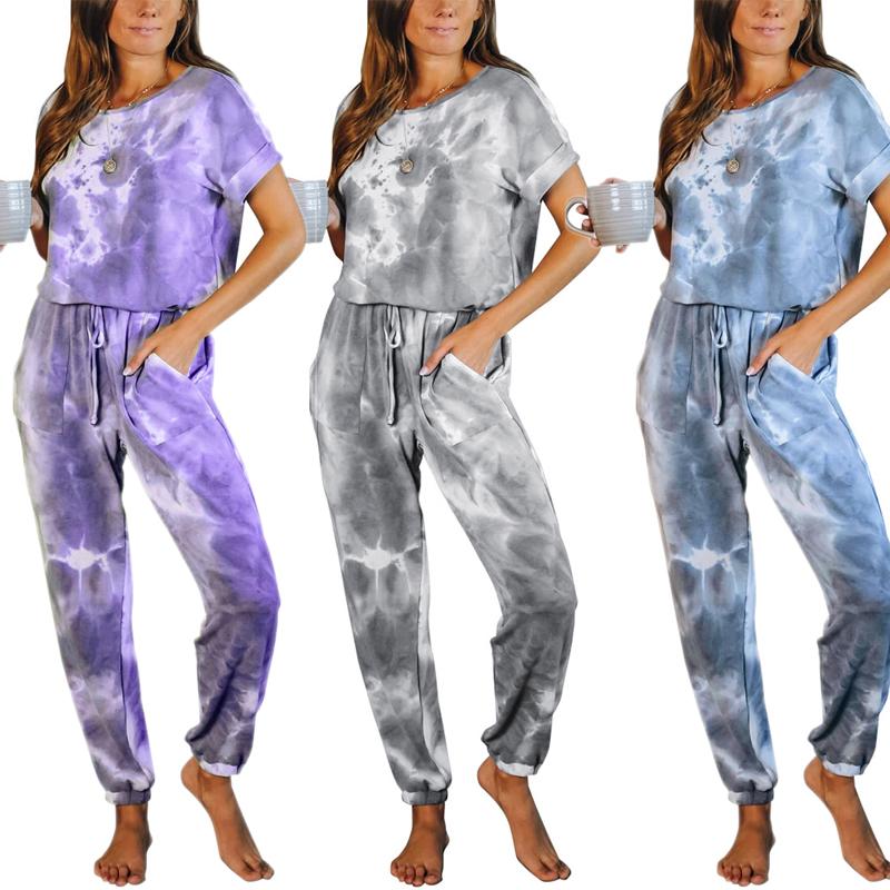 

Women Casual Sports Wear Summer Fitness Sports Tracksuit Round Neck Short Sleeve Bodysuit Sportwear Female Gym Lounge Wear, Blue