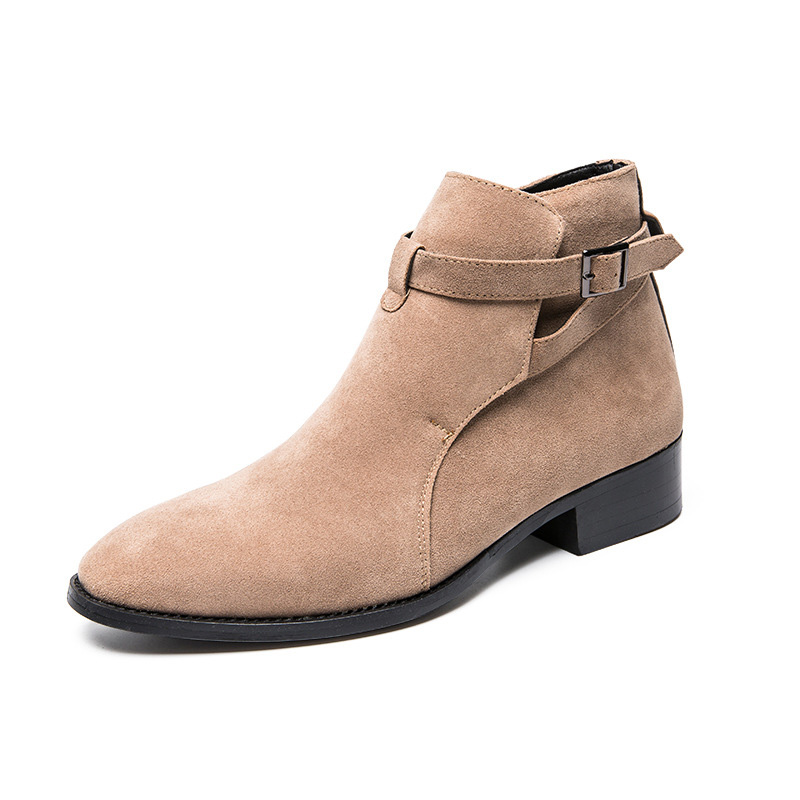 

ankle boots men designer shoes boots men England style shoes Belt buckle boots men high top shoes