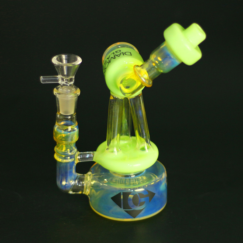 

Unique hookahs Glass Bong Dab Rig Inline Perc Heady Glass Water Pipe Robot Fumed Hanger smoking Pipes 7.5 Inch 14mm