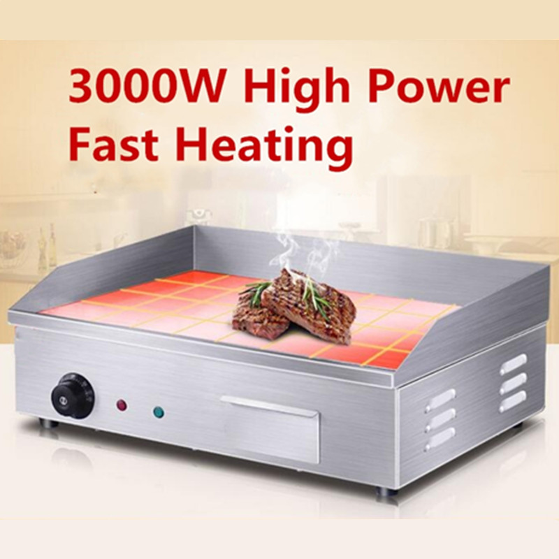 

Brand New Commercial 3000W Electric Griddle Chop Hot Plate 55cm Commercial Countertop Grill Plate BBQ For Restaurant