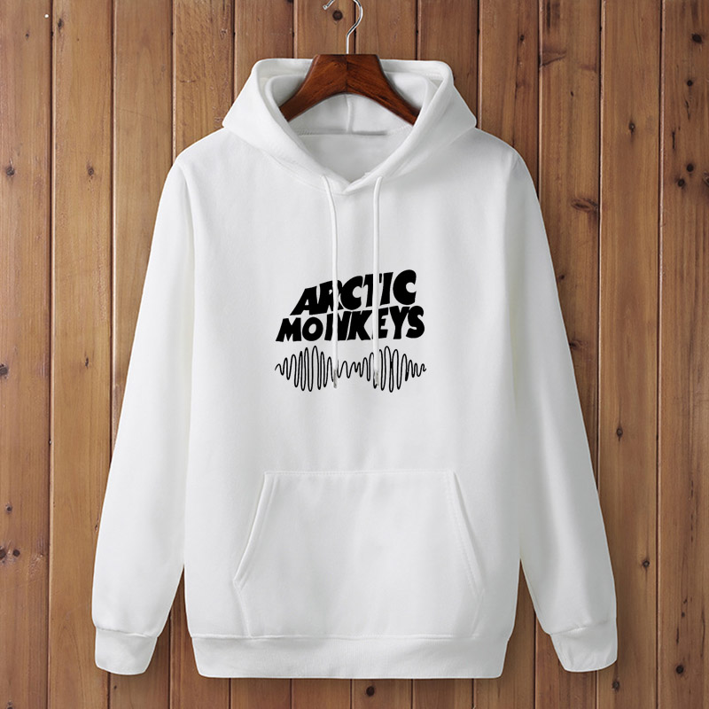

Women's Hoodies & Sweatshirts Autumn Winter ARCTIC MONKEYS Sound Wave Printed Fleece Long Sleeve Pullovers Female/male Hip Hop Skateboard, Yellow-w