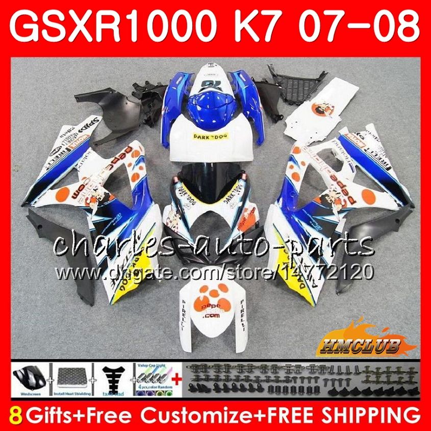 

Body For SUZUKI Pepephone stock GSXR-1000 GSX-R1000 GSXR1000 07 08 Bodywork 12HC.40 GSX R1000 07 08 K7 GSXR 1000 2007 2008 Full Fairing kit, No. 1