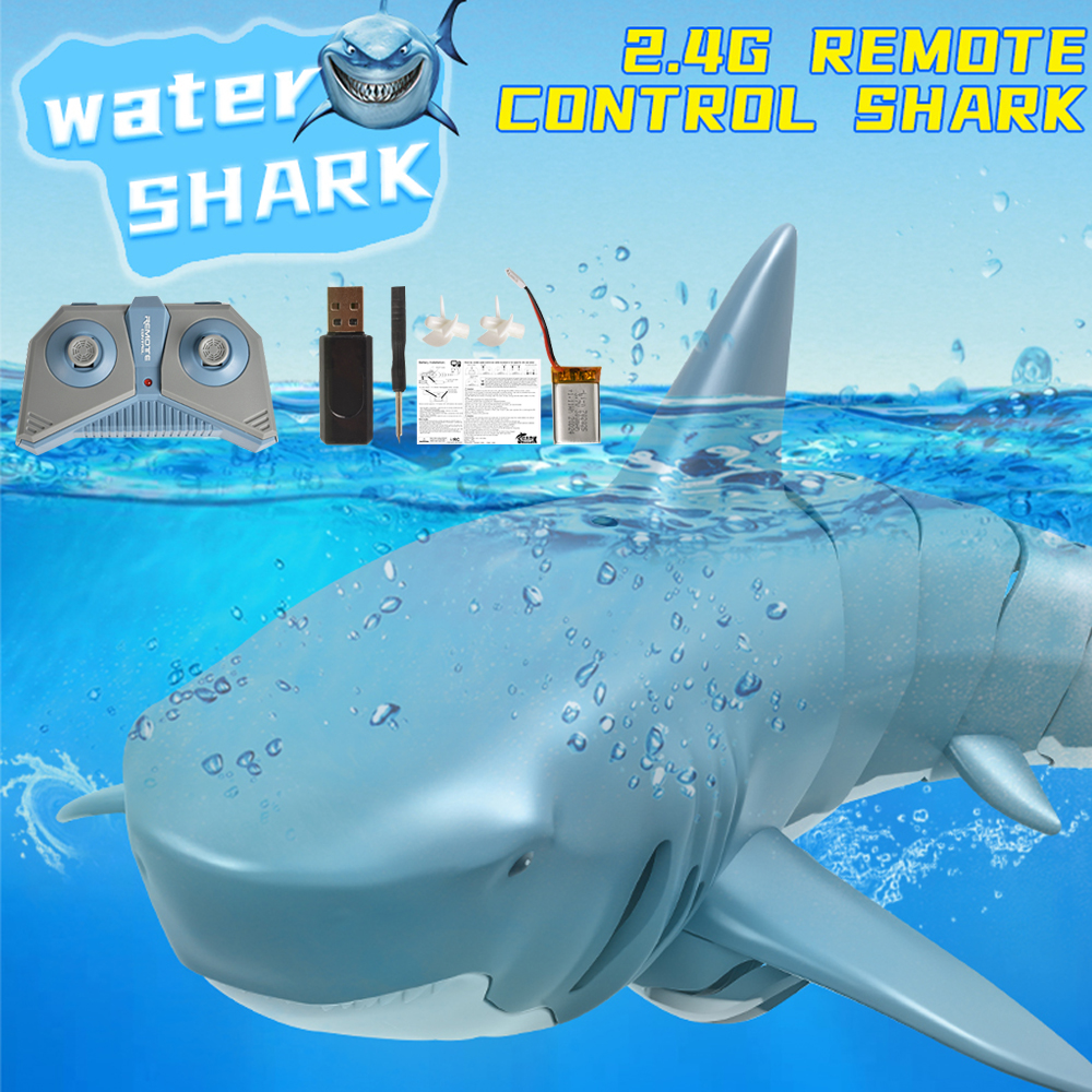 Category: Dropship Toys And Games, SKU #821903, Title: Color: Customize - 2.4G Remote Control Simulation of Shark Prank Toy, 360 Degree Rotate, Adjustable Speed, 20 Minute Endurance, for Christmas Kid Boy Gift, 2-1