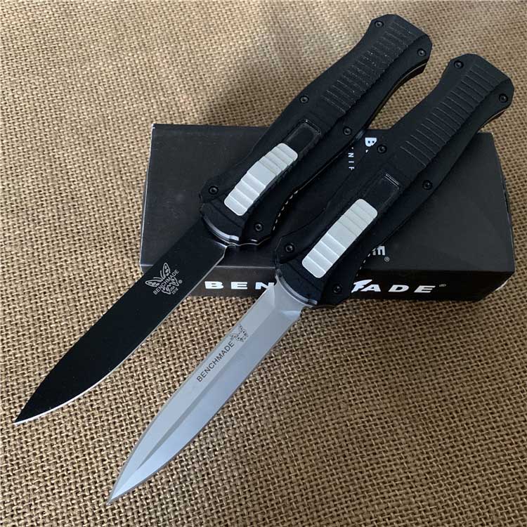 

Bench Made Out The Front Knife Double Action Auto (3.95" Satin Plain) 3310 3300 D2 Steel Spear Point Plain BM42 Tactical knives 3400 4400 Tools