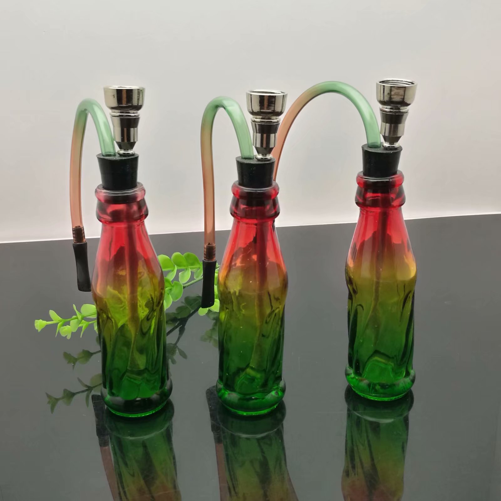 

Color coke bottle glass water bottle Class Oil Burner Pipe Thick color Glass oil rigs glass water pipe free shipping