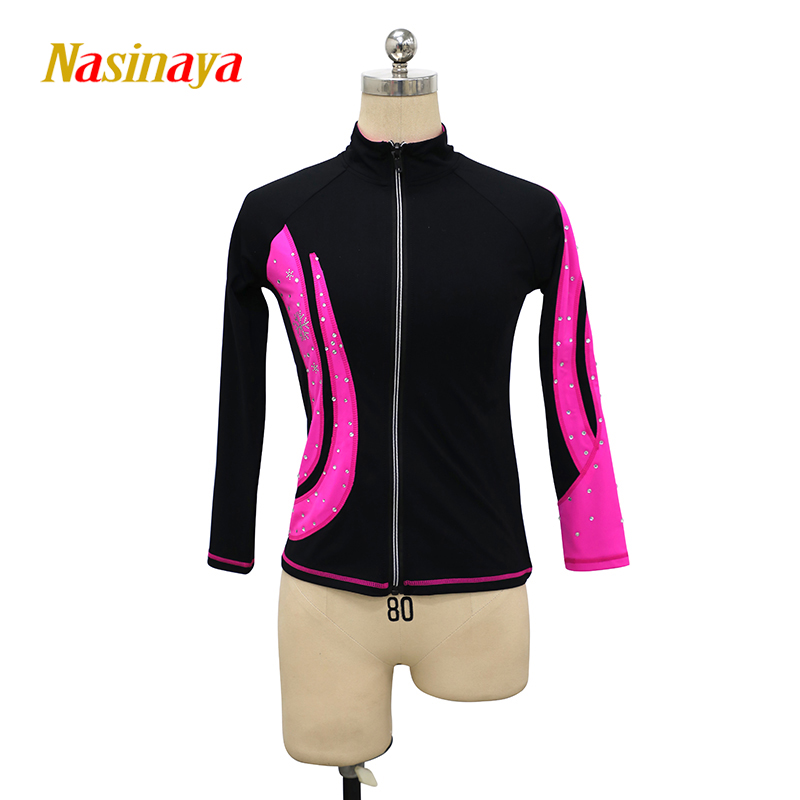 

Customized Figure Skating Jacket Zippered Tops for Girl Women Training Competition Patinaje Ice Skating Warm Fleece Gymnastics 1