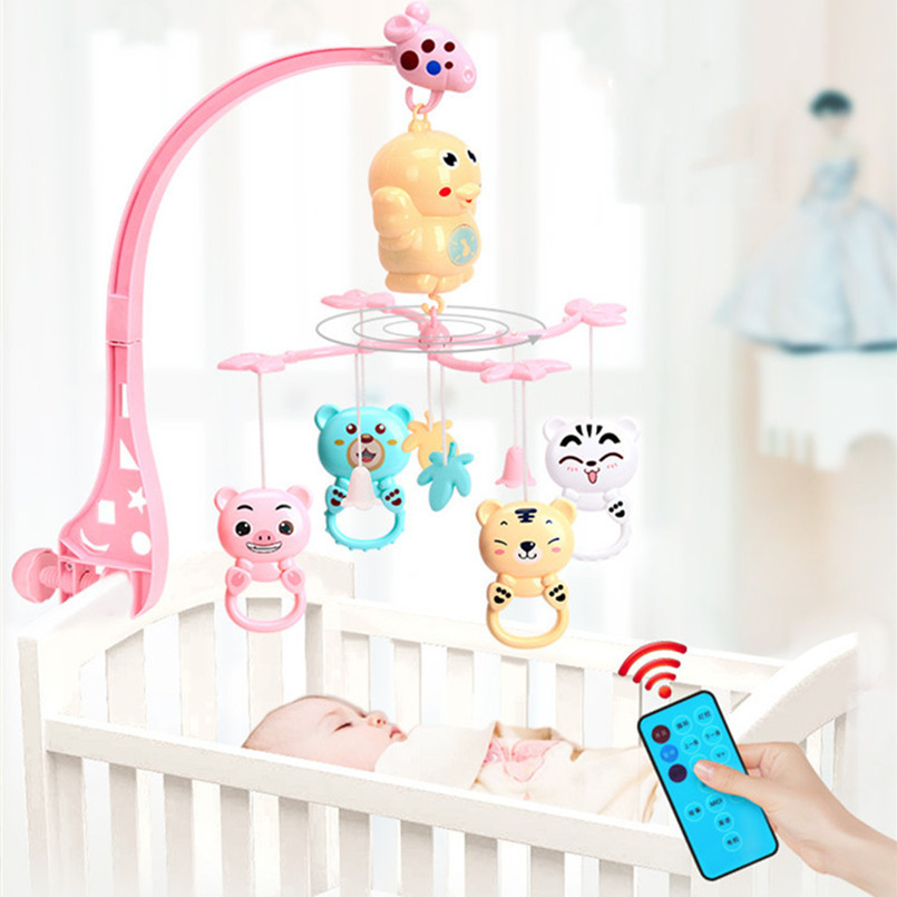 

Baby Rattles Bracket Set toddler Sensory toy Crib Mobiles Holder Rotating Musical Box bed Bell Newborn Infant Baby Boy Toys Y200428, Ordinary style pink