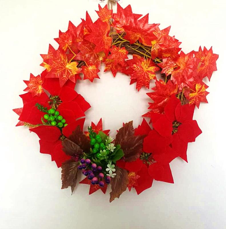 

Christmas Flower Garland simulation Wreath Berry Artificial Flowers Flowers For Home Decoration, Red