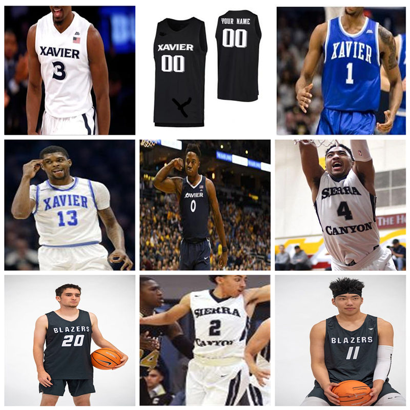 

Xavier Musketeers Jerseys Brian Grant Jersey Tyrone Hill Trevon Bluiett Sean O'Mara JP Macura Basketball Mens Jerseys Custom Stitched, Womens blue