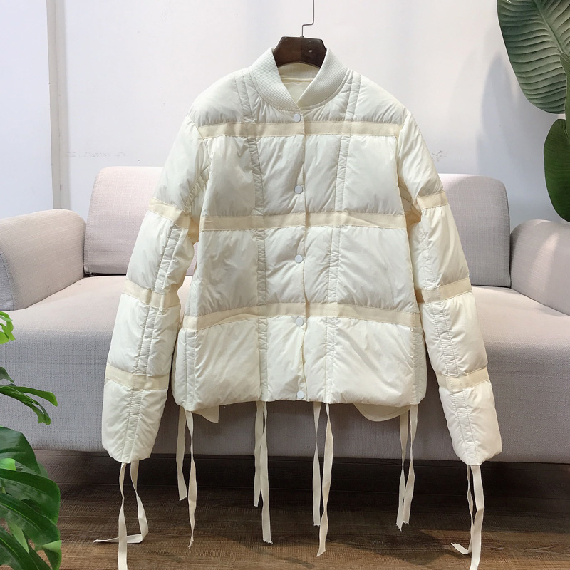 

Janveny Ultra Light Down Jacket Women 90% White Duck Down Coat Short Drawstring Casual Parka Female lightweight Puffer Jackets, Beige