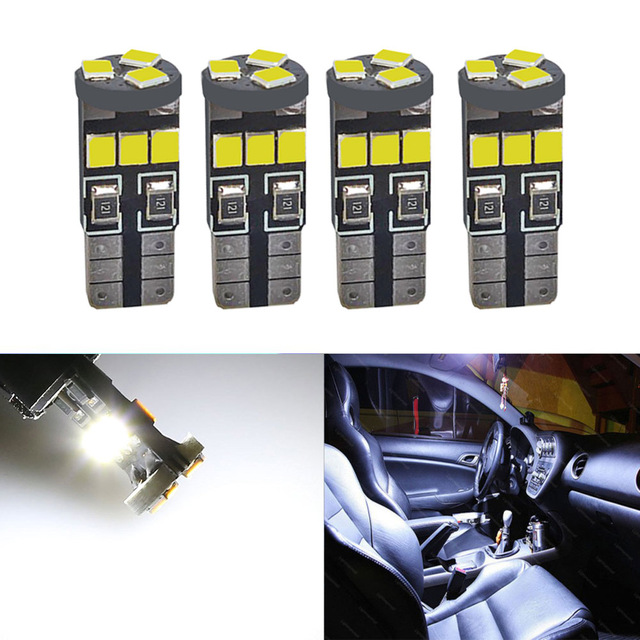 

4xT10 194 168 2825 W5W LED Bulbs for Car Interior Dome Map Door Courtesy License Plate Whit DC12V