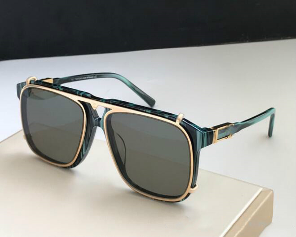

2020 The latest selling popular fashion mens sunglasses square plate metal combination frame top quality UV400 lens with box