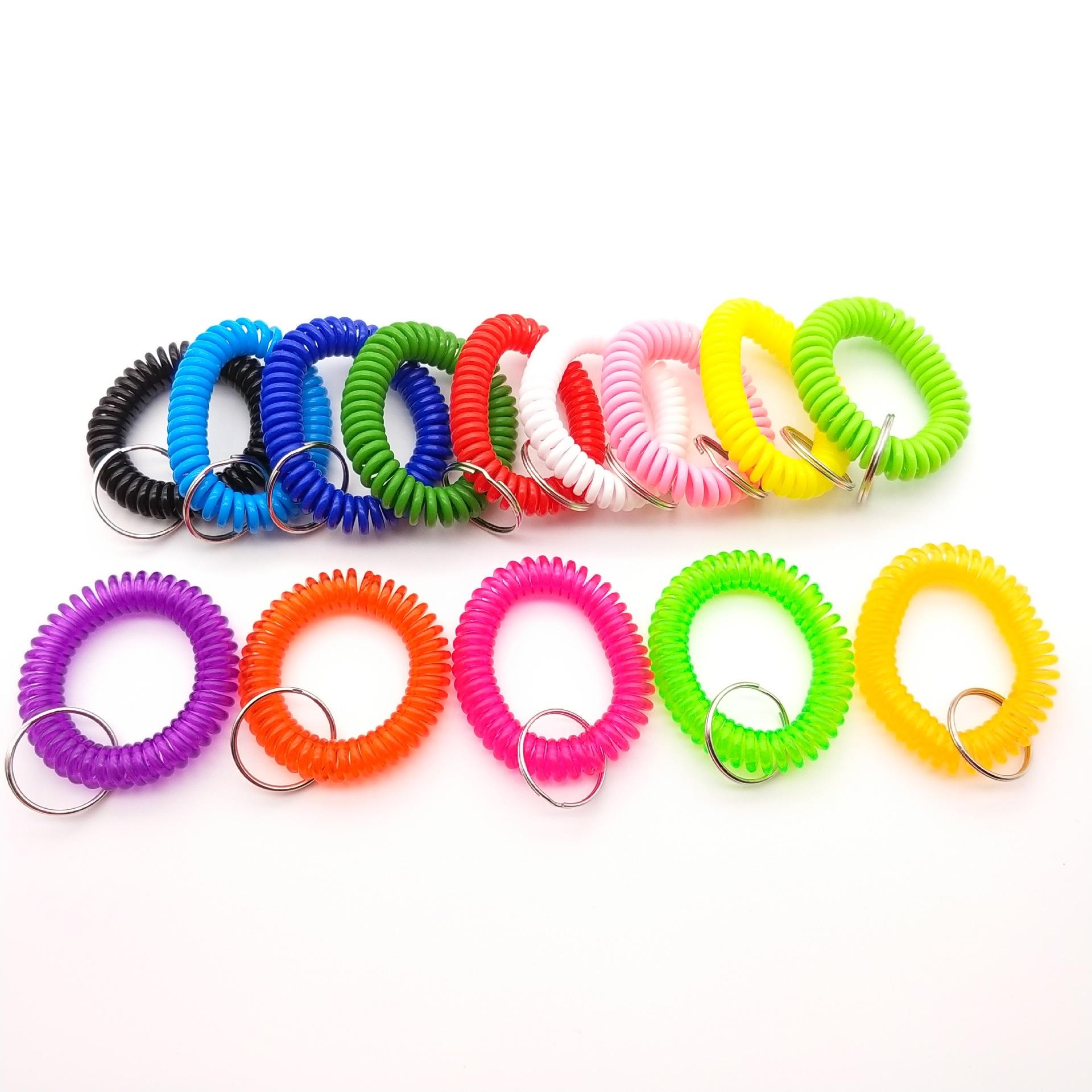 2020 Wrist Band Key Ring Coil Keychains EVA Plastic Stretch Wrist Band