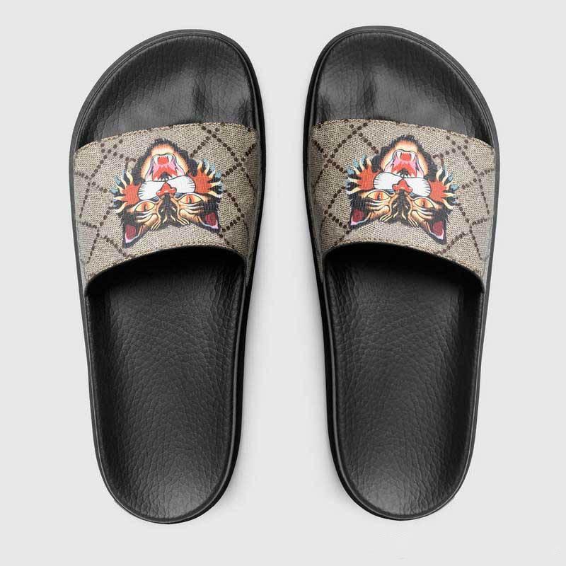 

Top Quality Luxury Designer Slippers Men Women Summer Black White Rubber Beach Slide Fashion slippers flip-flops With Box US5-12